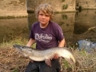 Lewis James Gatliff Brown 14lbs 5oz Pike from river teme
