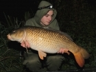 Callum Mcinerney-riley 20lbs 12oz Carp from Meadows Lake Harlow using Nash Scopex Squid Liver Plus.. A Nash Scopex Squid 10x15mm dumbell with a Pink Nash Monster Squid 10mm pop-up on top to make it