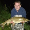 George Sheldon 12lbs 7oz barbel from river Derwent. Pb barbel caught on halibut pellet