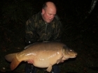 Ian Brentnall 44lbs 4oz Mirror Carp. Caught on a single Tiger Nut over a bed of hemp & trout pellet with a dozen freebies