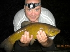 Glyn Jones 4lbs 14oz Tench from Local Syndicate using Mainline Sticky Toffee pop up dumbells.