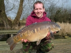 Mick Sumner 16lbs 8oz Mirror Carp from Drayton Reservoir using HBS pineapple.. Great day today - around 13 fish between us.