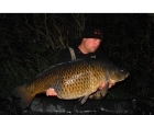 36lbs 10oz Common Carp from Mount Farm Lake. Fishing in light weed with a long hair and critically balanced 15mm boilie