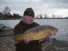Kieron Axten 13lbs 0oz Mirror Carp from Drayton Reservoir using Mainline Milky Toffee.. PVA bag of Grange - one of 7 fish today. Not an amazing day for Drayton - but a great day out on the bank in