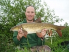 10lbs 6oz Barbel from River Dove using Dynamite.. Caught under nearside bush in 2 feet of fast water. Greys X-Flite barbel rod, Okuma reel and normal feeder tactics.